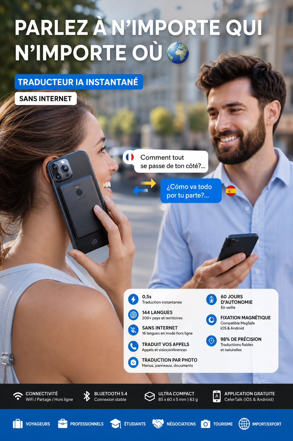 AuraTranslator - Traducteur vocal intelligent IA